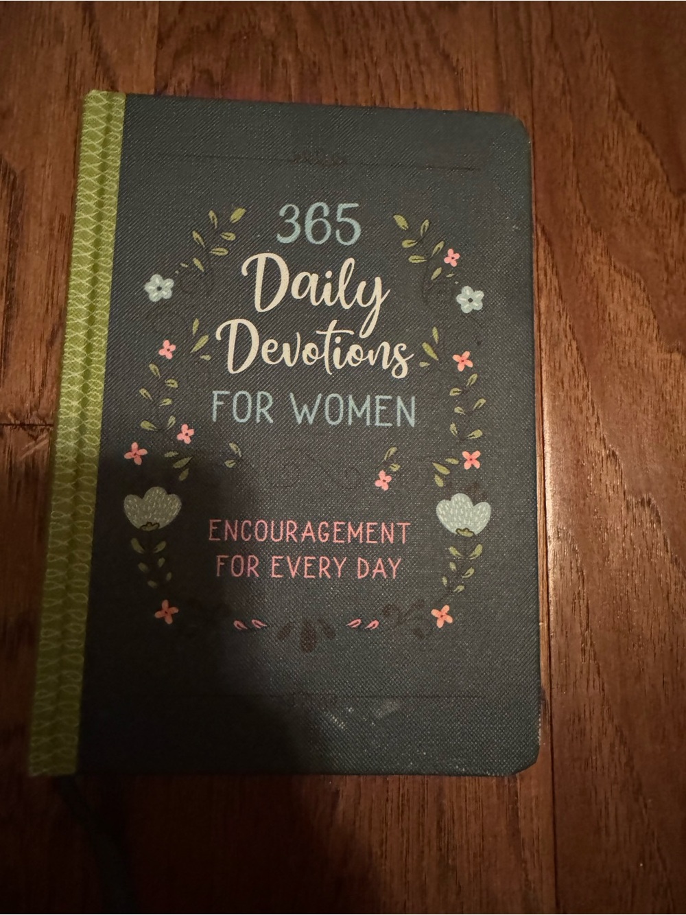 Barbour Navy Devotional Book with Green Trim and Pastel Floral Accents